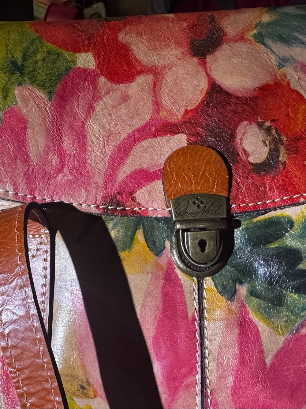Patricia Nash Floral Leather Tote Bag in Multi-Color EUC Beautiful - Picture 3 of 7